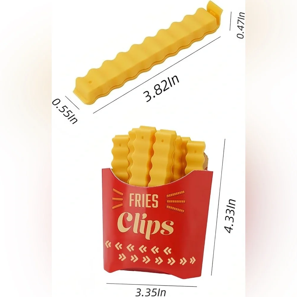 🎅🏻 SALE! French Fries Clips Set of 12 with Durable Plastic Holder Magnetic back
